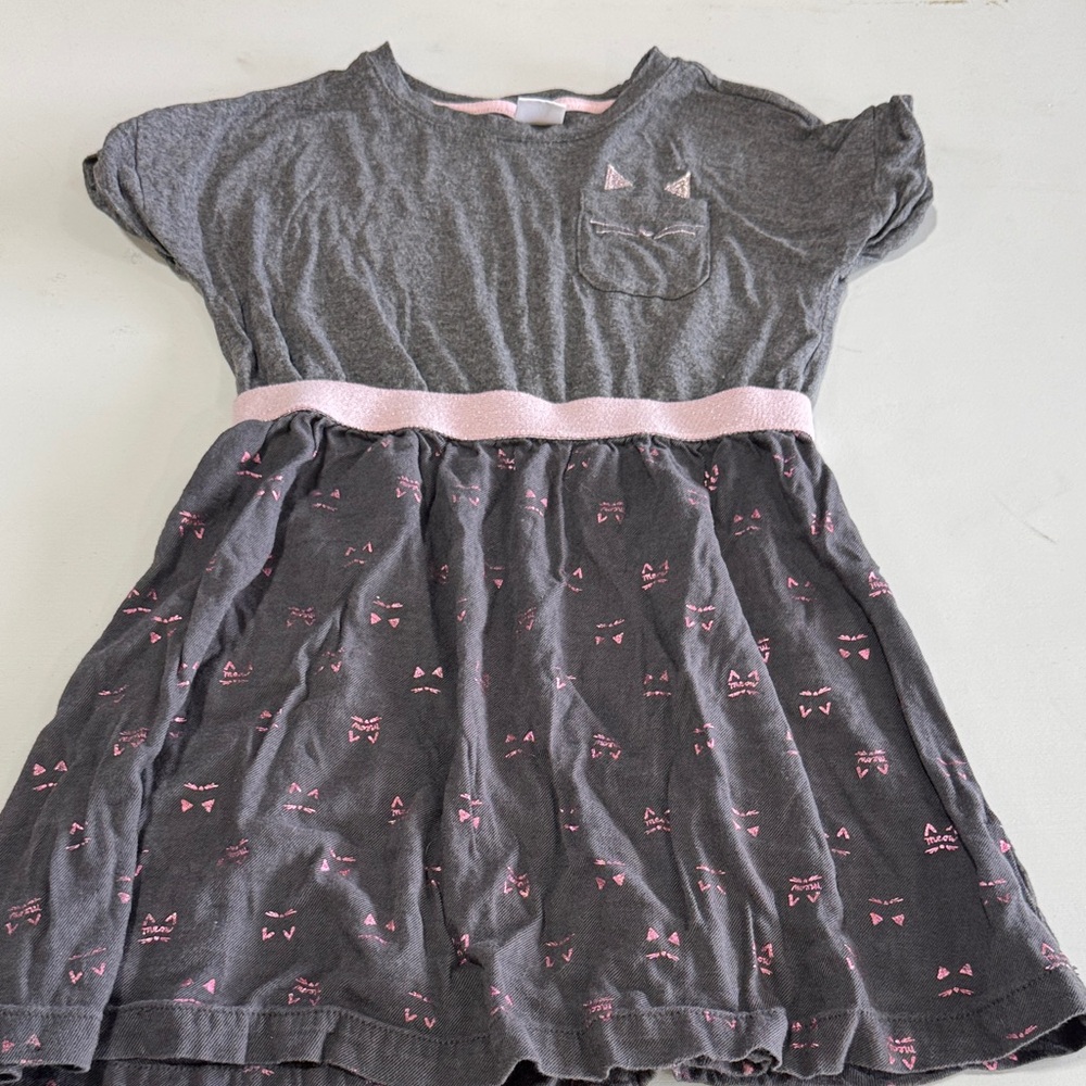 Gymboree Gray and Pink cat Dress
